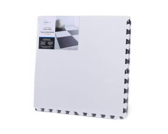 Mainstays Interlocking Foam Mat,100%EVA - 24.4*24.4*0.47 (White/Black)