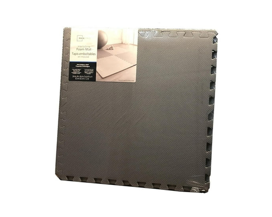 Mainstays Interlocking Foam Mat,100%EVA - 24.4*24.4*0.47 (Gris clair/gris foncé)