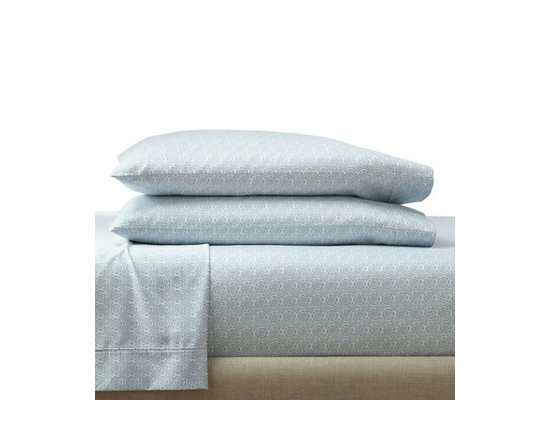 Better Homes & Gardens 300 Thread Count Cotton Sateen Bed Sheet Set, Blue Cove, 4-Piece, Full (Suzani Blue Water)