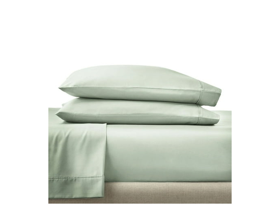 Better Homes & Gardens Ensemble de draps en satin de coton 300 fils, 4 pièces – Blanc arctique, Lit double (Mer Douce)