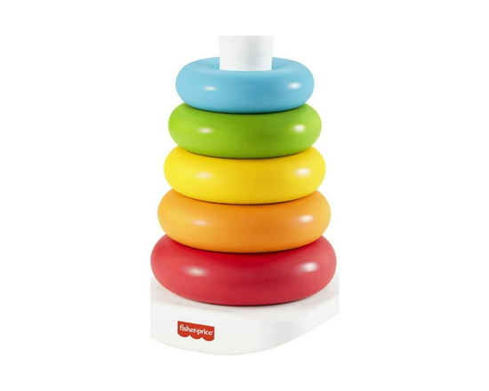 Fisher-Price Rock-a-Stack Ring Stacking Toy for Infants, Made with Plant-Based Materials - as shown