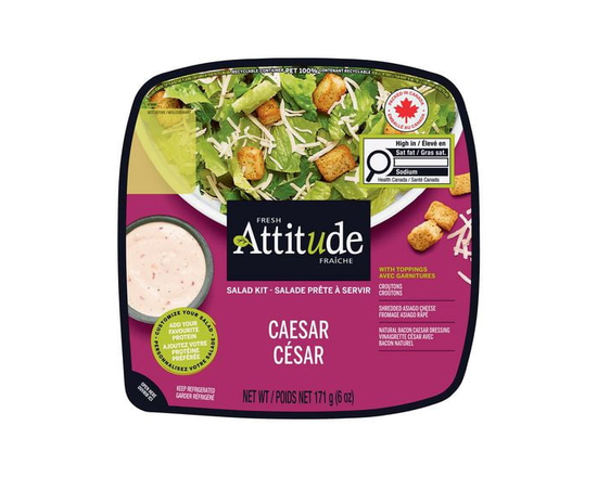 Fresh Attitude Single Salad Kit Caesar with Toppings