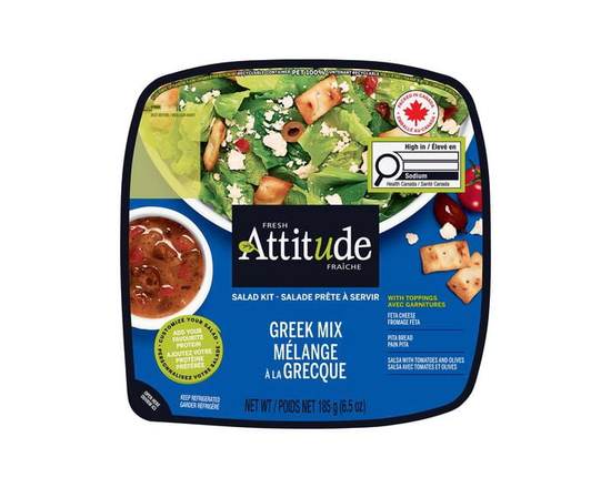 Fresh Attitude Single Salad Kit Greek Mix with Toppings