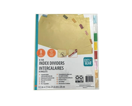 PEN+GEAR Pen + Gear Letter Size Index Dividers