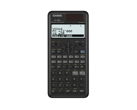 FC-200V-2, Casio Financial Consultant - 0.49"H x 3.15"W x 6.34"L