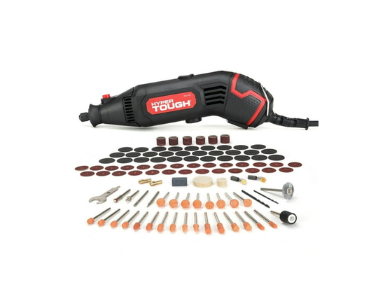 Hyper Tough 1.5 Amp Corded Rotary Tool, Variable Speed with 105 Rotary Accessories & Storage Case, New Condition, 120V - 106 Piece