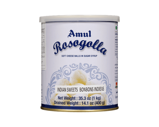 Amul Rosogolla - Indian Sweet (Canned Rosogulla) - 1Kg