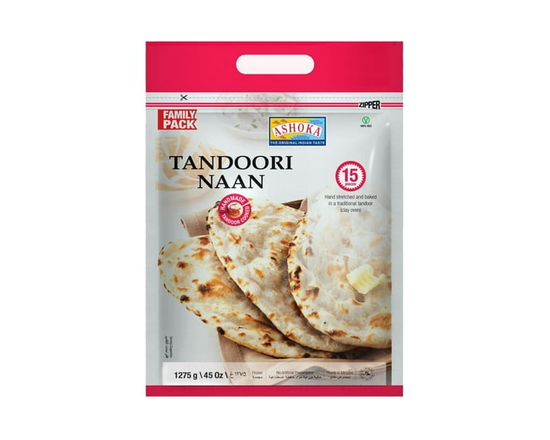 Ashoka Tandoori Naan - Plain - 15 pc - 1275 gm