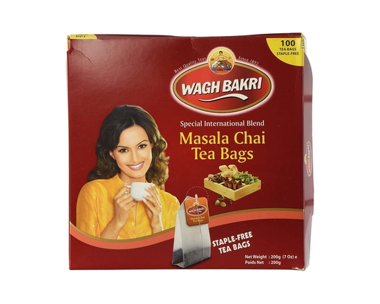 Wagh Bakri Tea - Natural Masala Chai Bags 100 Tea Bags - 200 g
