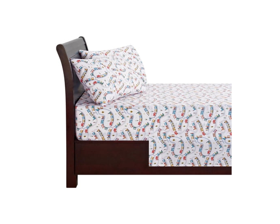 Ensemble de draps pour enfant 100 % coton Mainstays (Imprimé train)