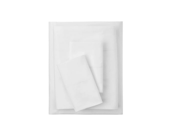 Mainstays 4-Piece 300 Thread Count Black- CVC Cotton Blend Bed Sheet Set, Twin (Adult) (White)