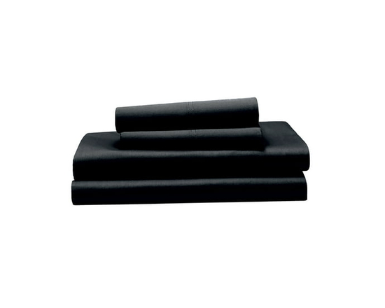 Hometrends 300 TC Brushed Percale Fitted Sheet (Black)