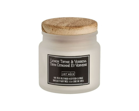 Art Wick 2.4OZ Thym au citron et cire de soja de verveine Bougie parfumée mélangée, 1 mèche de coton - 2.25po