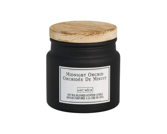 Art Wick 2.4OZ Midnight Orchid Soy Wax Blended Scented Candle, 1 mèche de coton - 2.25po