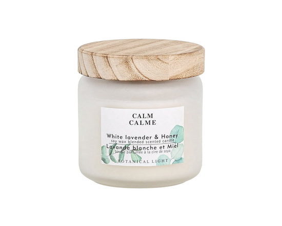 Botanical Light 13.9OZ white lavender & Honey Soy Wax Blended Scented Candle,1 cotton wick - 3.25in
