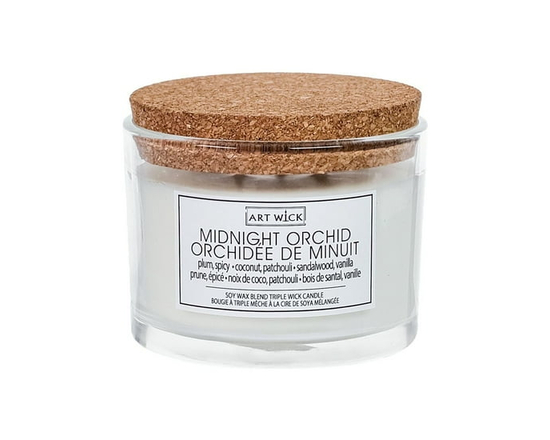Art Wick 12OZ MIDNIGHT ORCHID Cire de soja mélangée bougie parfumée, 3 mèche de coton - 4