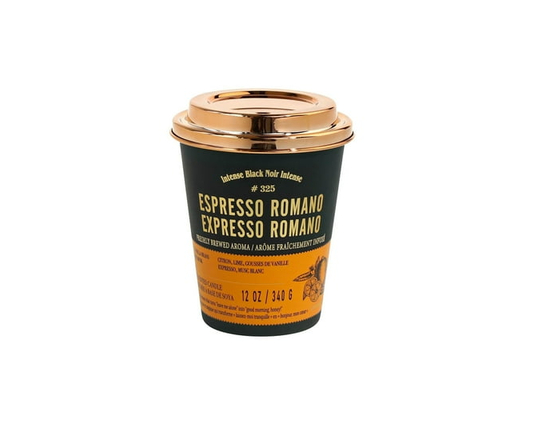 Aroma Light 12oz Espresso Romano Soy Wax Blended Scented Candle, 1 mèche de coton - 3.25po