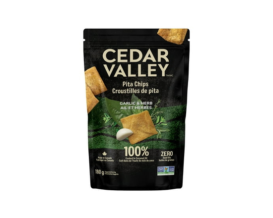 Cedar Valley Red Pepper & Garlic Pita Chips 180g bag - 180g
