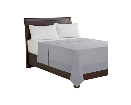 Drap plat Zostère Mainstays, 1&nbsp;place (Gris clair)