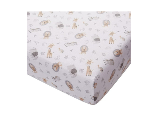George Baby Organic Flannel Crib Sheet - Infant (Safari)