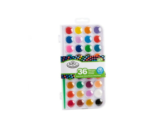 Royal & Langnickel - 36 Color Watercolor Artist Paint Cake Set with Brush