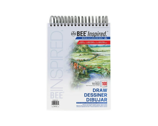 Bee Paper - Bee Inspired 9"x12" Studio Drawing Paper Pad, 100 Sheets, 98lb. 160GSM   BEE-90086T-100   - 9x12"