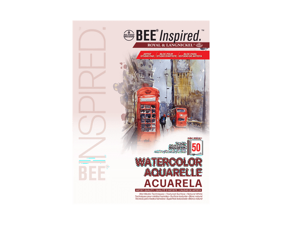 Bee Paper - Bee Inspired 9"x12" Studio Watercolor Paper Pad, 50 Sheets, 140lb. 300GSM BEE-92066T-50 - 9" x 12"