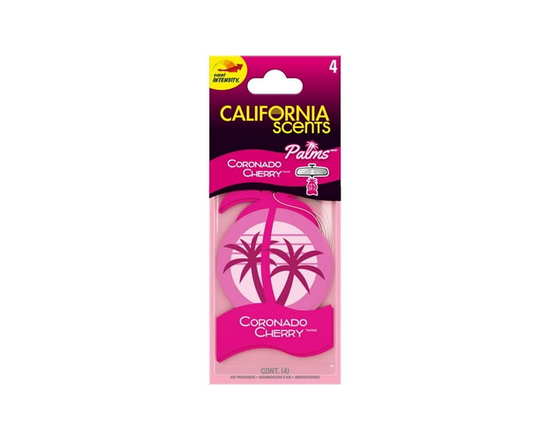 California Scents Palms Paper Coronado Cherry Air Freshener, 4 Pack, Holiday Gift and Stocking Stuffer