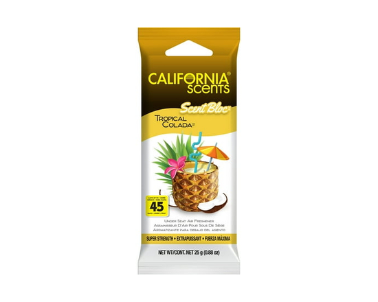 California Scents Scent Bloc Car Air Freshener, Tropical Colada Scent - NET WT/CONT. NET 25g (0.88 oz)