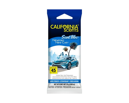 California Scents Scent Bloc Car Air Freshener, Newport New Car Scent - NET WT/CONT. NET 25g (0.88 oz)