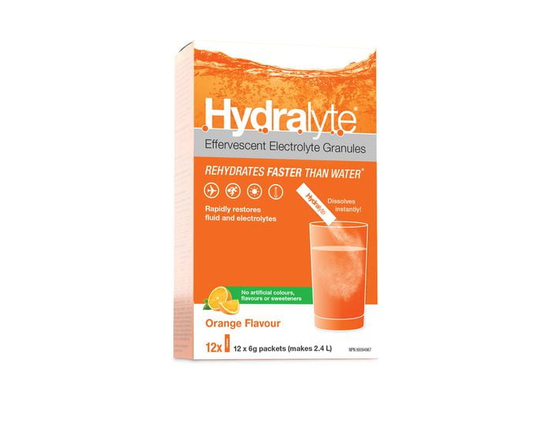 Orange effervescent electrolyte granules