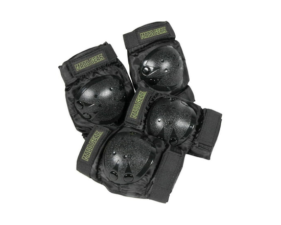 Madd Gear Jr Elbow and Knee Pads Set - Adjustable size for youth.