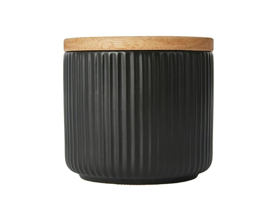 Anko Small Black Ribbed Canister
