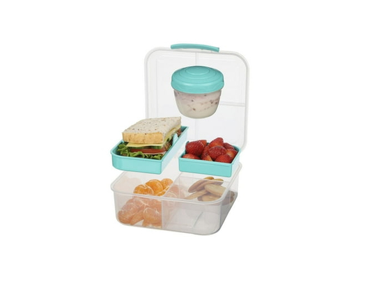 Sistema Bento Box To Go Lunch Box with Yogurt Container, 1.25 L, Colour May Vary, 1 Pack