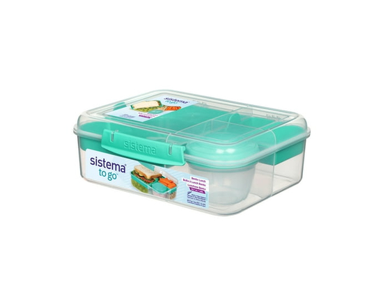 Sistema Bento Box To Go Lunch Box with Yogurt Container, 1.65 L, Colour May Vary, 1 Pack - 55.7 Ounce