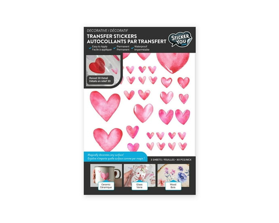 StickerYou Hearts Decorative Transfer Stickers