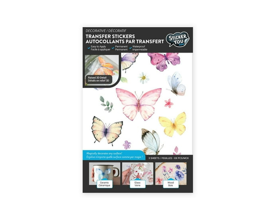 StickerYou Pastel Butterfly Decorative Transfer Stickers