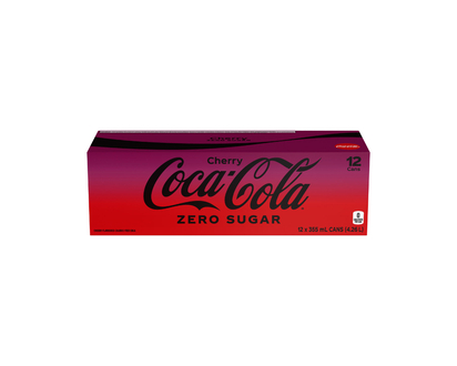 Coca-Cola Zero Sugar Soft Drink - Cherry - 12x355ml