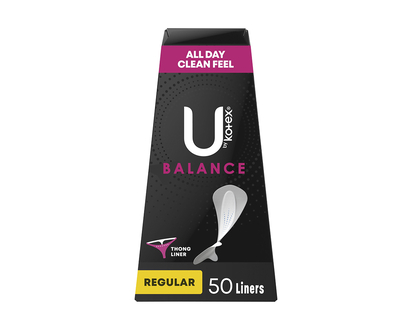 U by Kotex Balance Daily Wrapped Thong Pantyliner - Regular - 50s
